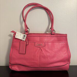 Coach Park Pink Leather Carryall Tote New